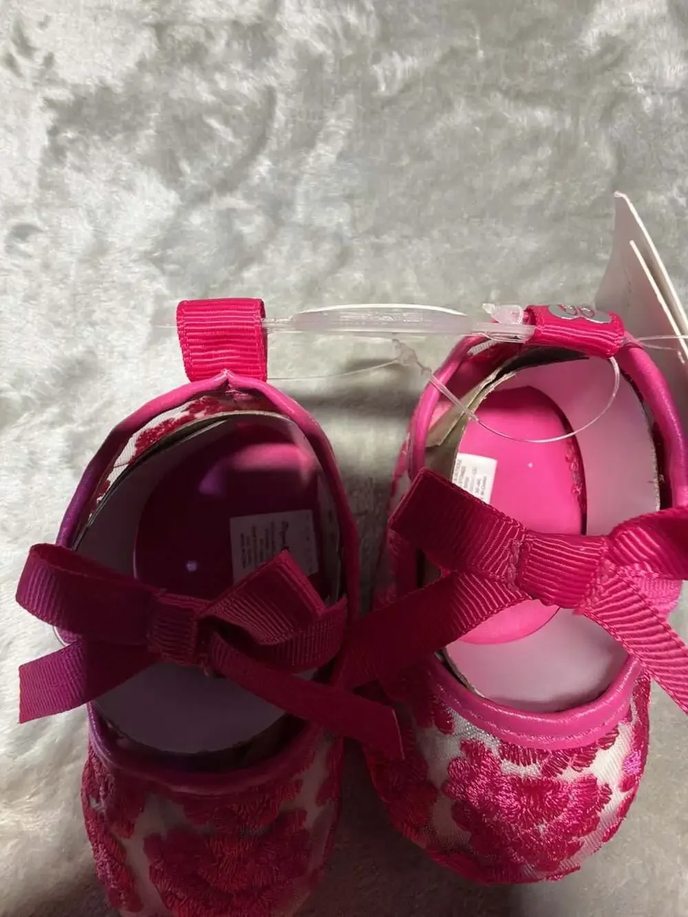 Stepping Stones Infant Girls Floral Lace Bow Mary Jane Soft Sole Princess Shoes